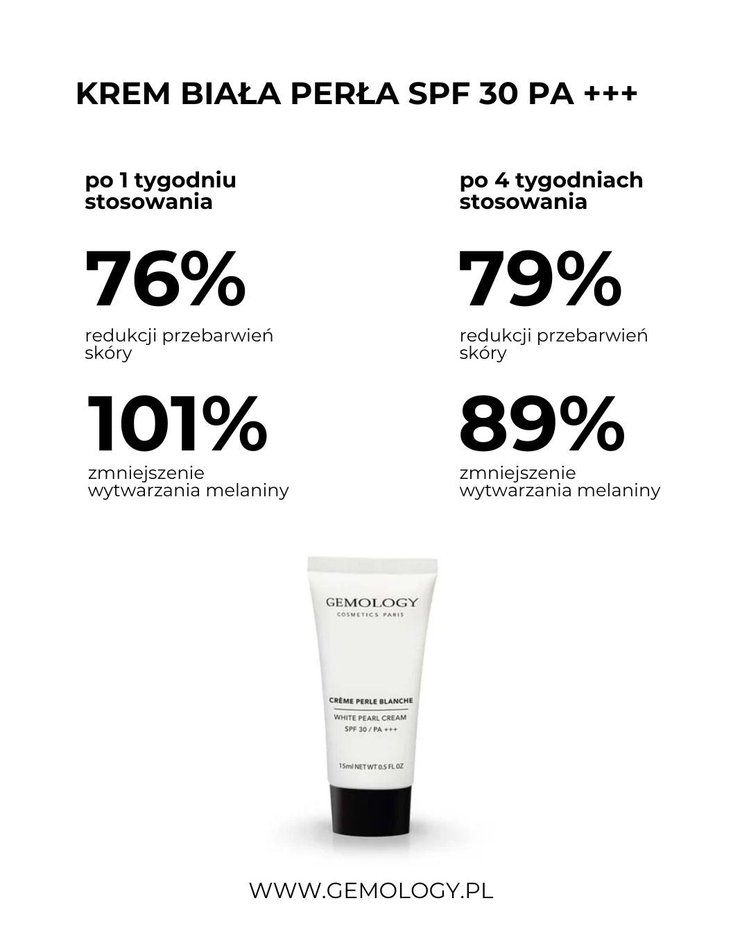 Krem Biała Perła SPF 30 PA +++ - pojemność podróżna